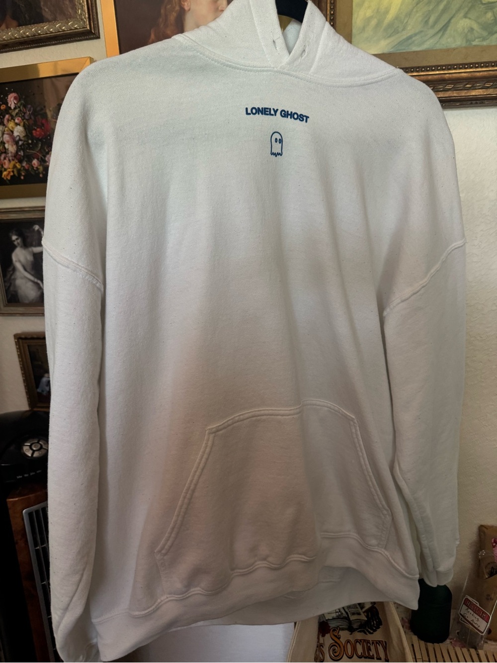 Lonely Ghost White Men's Hoodie Sweater